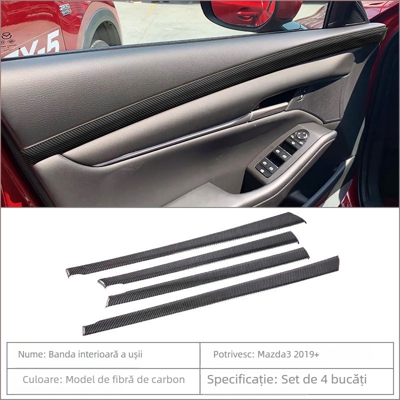 Mazda 3 2019 Interior: Suport pentru cupe în consola centrală, Ramă a schimbătorului, Ramă a ventilației din spate, ABS