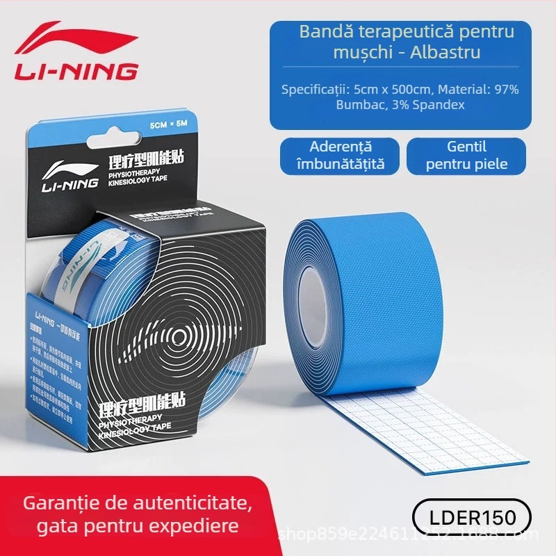 Li Ning Patch muscular Kinezio pentru baschet – Bandă autoadezivă din bumbac pentru mușchi, părți protejate: palme, încheieturi, cap, talie, coate, gambe, umăr, genunchi, gleznă