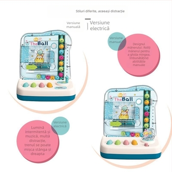 Joc de masă interactiv pentru familie cu puzzle de mingi, pentru copii 4–6 ani — educațional, interactiv, cu muzică și lumini (din plastic)