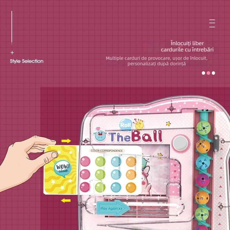 Joc de masă interactiv pentru familie cu puzzle de mingi, pentru copii 4–6 ani — educațional, interactiv, cu muzică și lumini (din plastic)