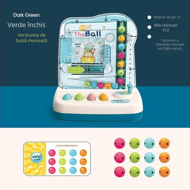 Joc de masă interactiv pentru familie cu puzzle de mingi, pentru copii 4–6 ani — educațional, interactiv, cu muzică și lumini (din plastic)