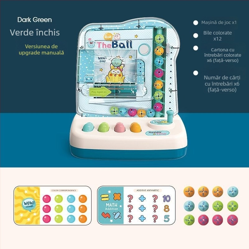 Joc de masă interactiv pentru familie cu puzzle de mingi, pentru copii 4–6 ani — educațional, interactiv, cu muzică și lumini (din plastic)