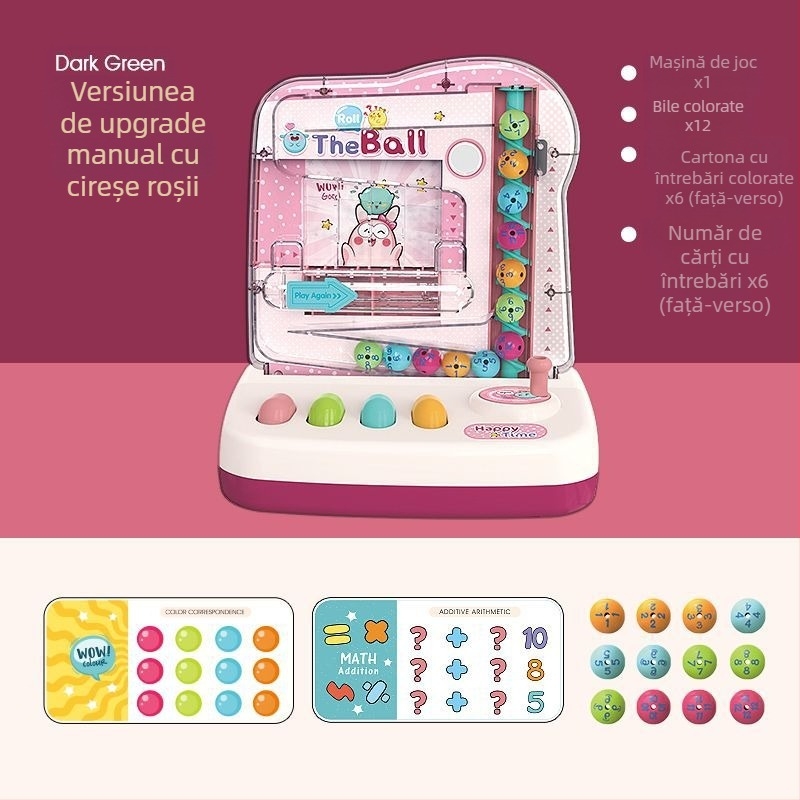 Joc de masă interactiv pentru familie cu puzzle de mingi, pentru copii 4–6 ani — educațional, interactiv, cu muzică și lumini (din plastic)