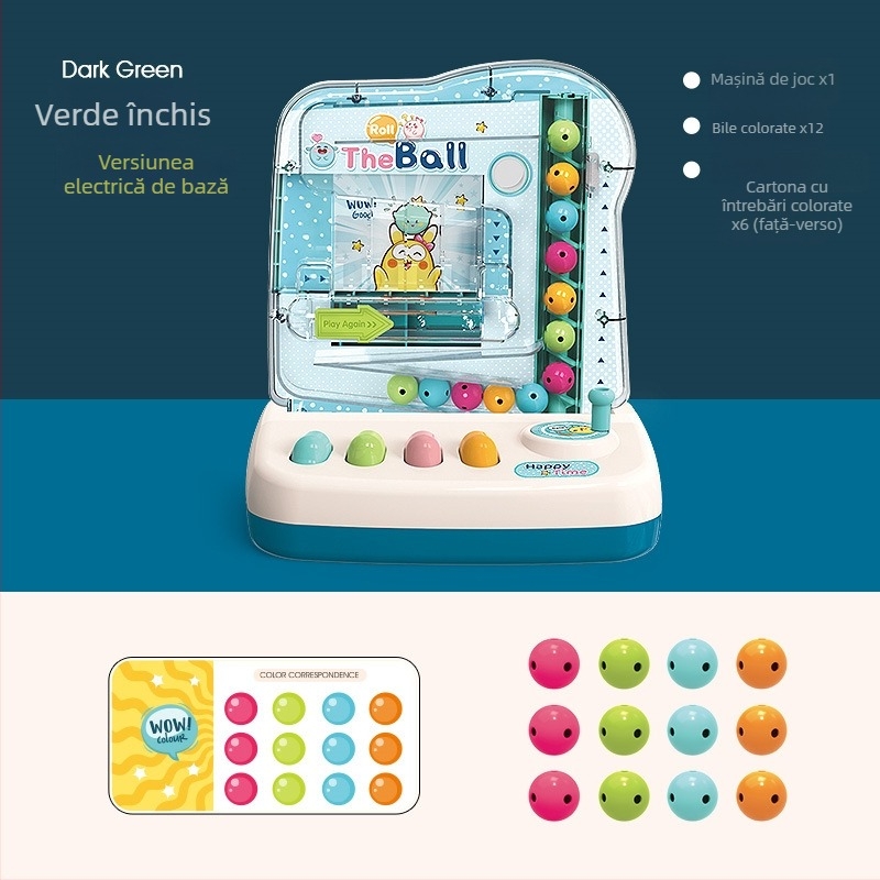 Joc de masă interactiv pentru familie cu puzzle de mingi, pentru copii 4–6 ani — educațional, interactiv, cu muzică și lumini (din plastic)