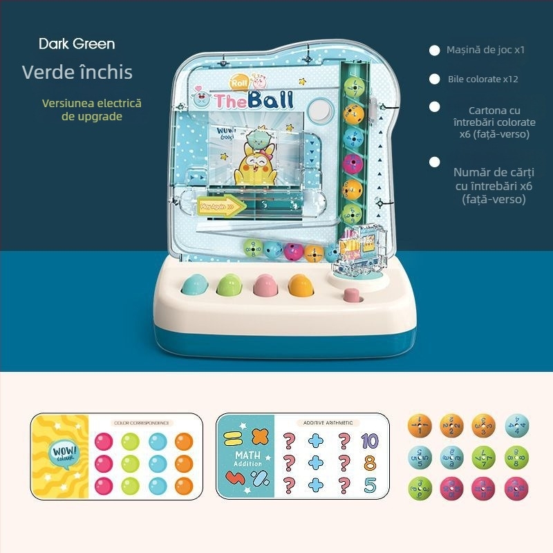 Joc de masă interactiv pentru familie cu puzzle de mingi, pentru copii 4–6 ani — educațional, interactiv, cu muzică și lumini (din plastic)