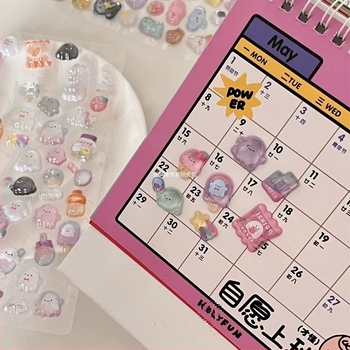 Autocolante 3D în stil japonez cu personaje de desene animate pentru decorarea carcasei telefonului, fabricate manual, design minimalist