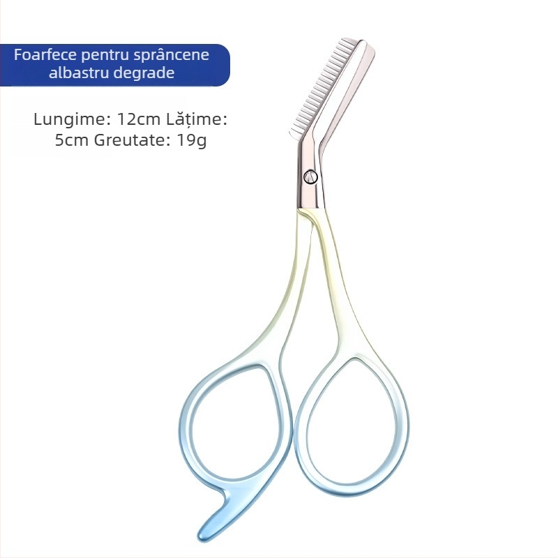 Foarfecă pentru sprânene cu pieptene – oțel inoxidabil, set de instrumente pentru sprânene, pentru femei și bărbați