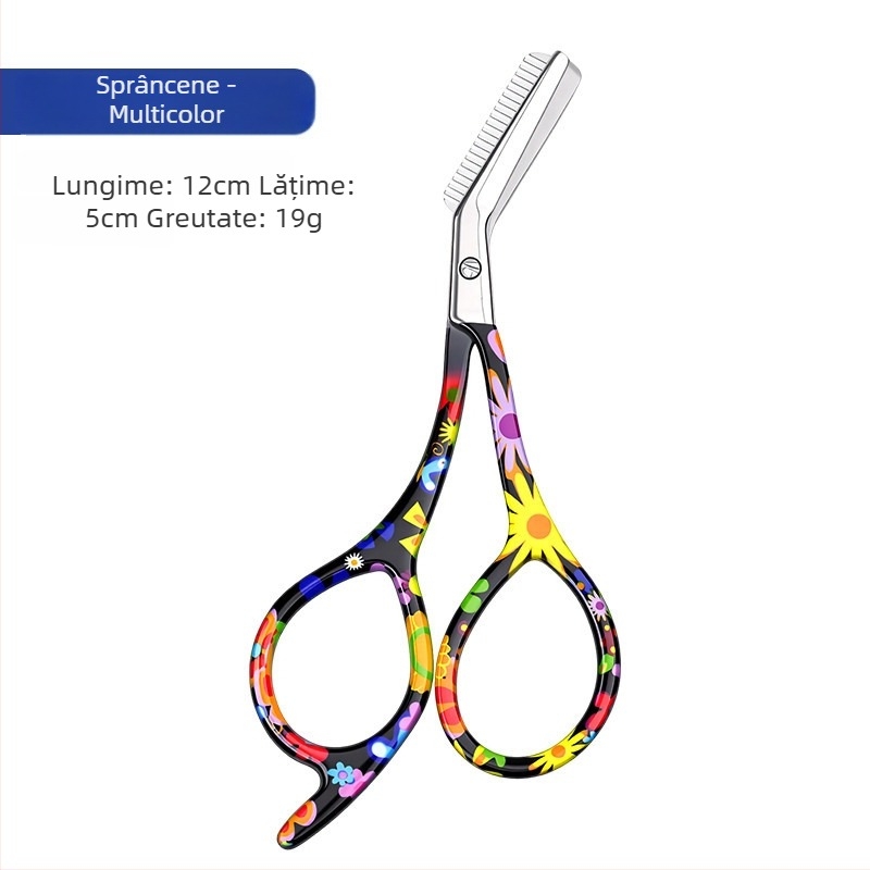 Foarfecă pentru sprânene cu pieptene – oțel inoxidabil, set de instrumente pentru sprânene, pentru femei și bărbați