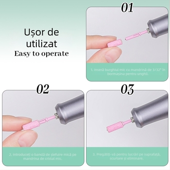 Instrument de șlefuire a suprafeței unghiilor – oțel inox, cap de freză, pentru salon de manichiură