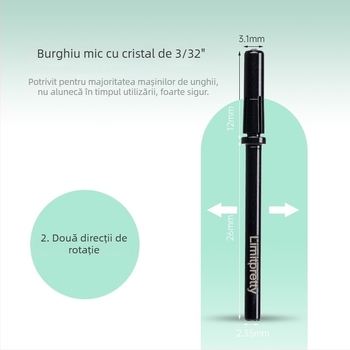 Instrument de șlefuire a suprafeței unghiilor – oțel inox, cap de freză, pentru salon de manichiură