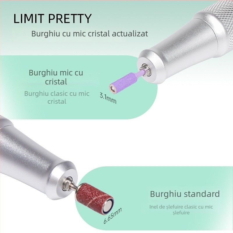 Instrument de șlefuire a suprafeței unghiilor – oțel inox, cap de freză, pentru salon de manichiură