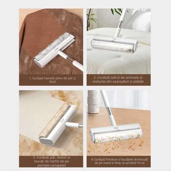 Rulou de scame înlocuibil pentru haine și păr de pe pat — corp din plastic