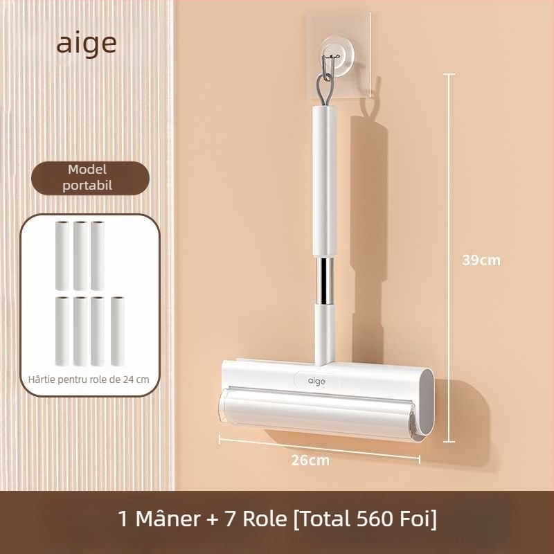 Rulou de scame înlocuibil pentru haine și păr de pe pat — corp din plastic