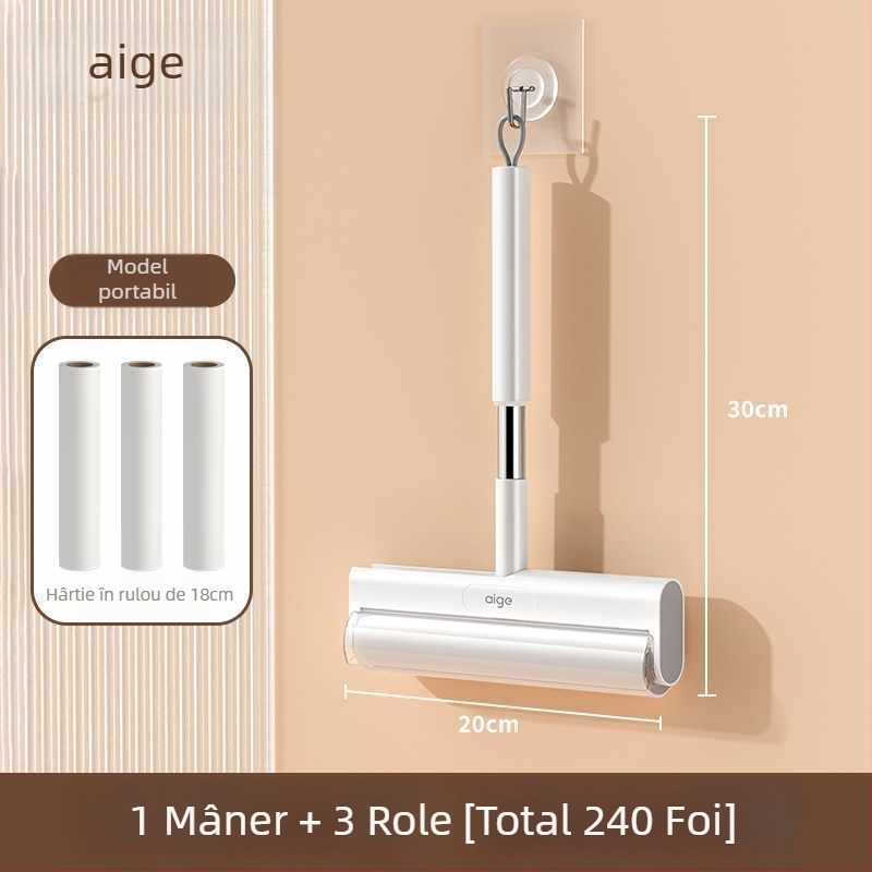 Rulou de scame înlocuibil pentru haine și păr de pe pat — corp din plastic