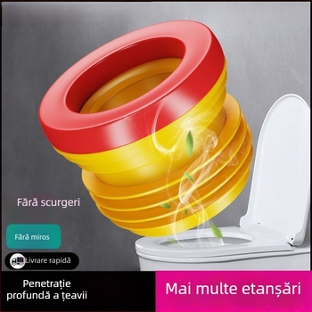 Etanșare flanșă toaletă, garnitură din cauciuc, stil modern minimalist, montaj tip pastă, OEM