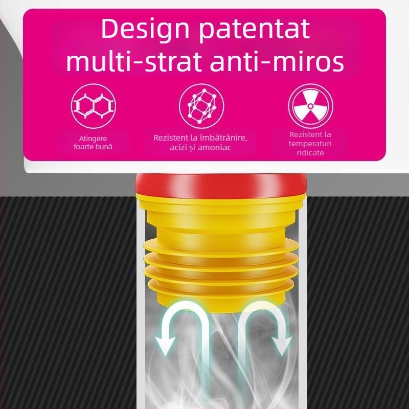 Etanșare flanșă toaletă, garnitură din cauciuc, stil modern minimalist, montaj tip pastă, OEM