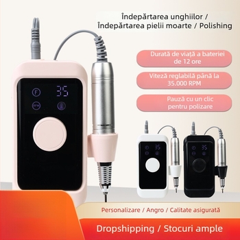 Mașină electrică mică de pilire a unghiilor pentru îndepărtarea pielii moarte, unelte profesionale de manichiură, model 02, marcă autohtonă.