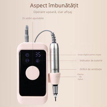 Mașină electrică mică de pilire a unghiilor pentru îndepărtarea pielii moarte, unelte profesionale de manichiură, model 02, marcă autohtonă.