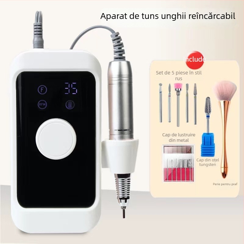 Mașină electrică mică de pilire a unghiilor pentru îndepărtarea pielii moarte, unelte profesionale de manichiură, model 02, marcă autohtonă.