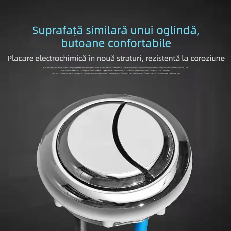 Buton de spălare pentru rezervorul de toaletă, rotund, stil vechi, cu două taste, plastic, acționare manuală, CE certificat