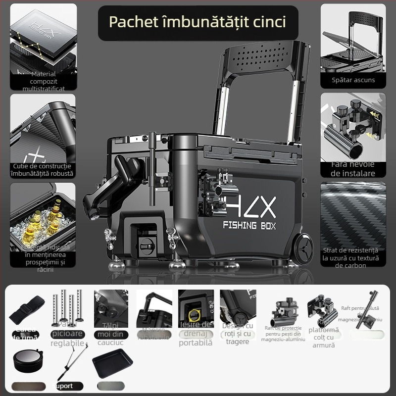 Cutie de pescuit 3600 cu turn lateral – ultra-ușoară, set complet, ABS, îngroșat, multifuncțional; Brand Fairy in the painting; Capacitate 32-45; Origine Zhejiang