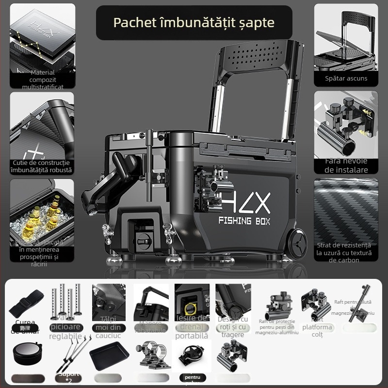 Cutie de pescuit 3600 cu turn lateral – ultra-ușoară, set complet, ABS, îngroșat, multifuncțional; Brand Fairy in the painting; Capacitate 32-45; Origine Zhejiang