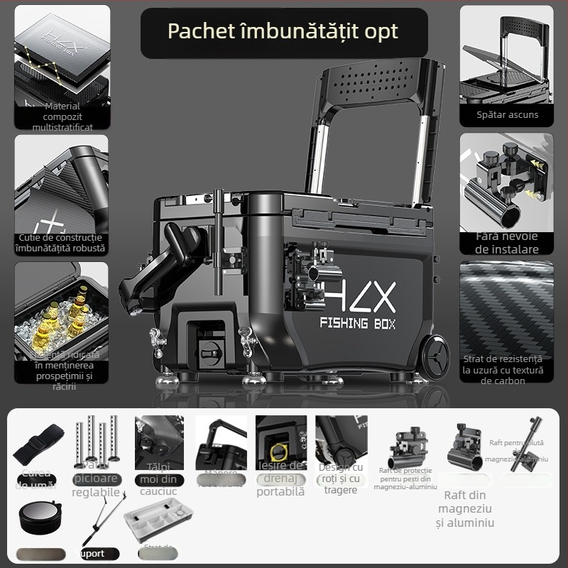 Cutie de pescuit 3600 cu turn lateral – ultra-ușoară, set complet, ABS, îngroșat, multifuncțional; Brand Fairy in the painting; Capacitate 32-45; Origine Zhejiang