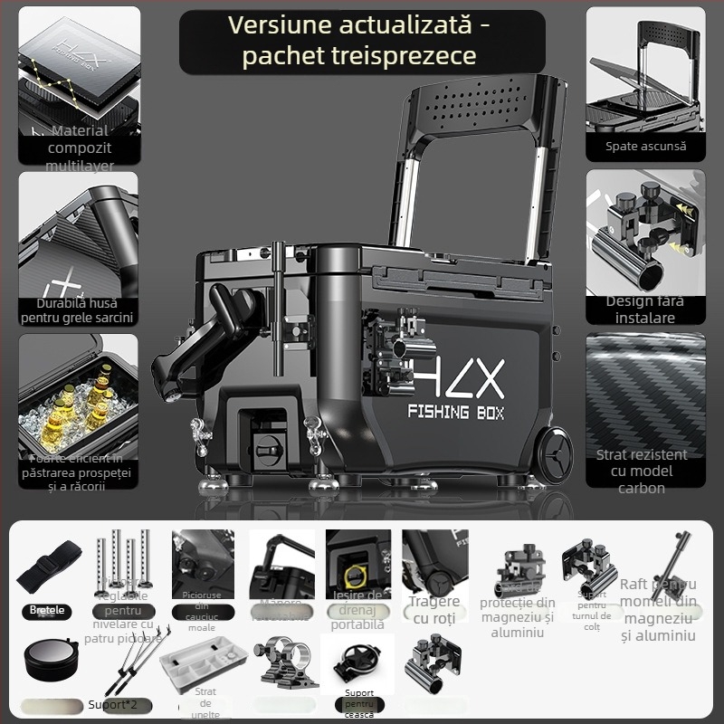 Cutie de pescuit 3600 cu turn lateral – ultra-ușoară, set complet, ABS, îngroșat, multifuncțional; Brand Fairy in the painting; Capacitate 32-45; Origine Zhejiang