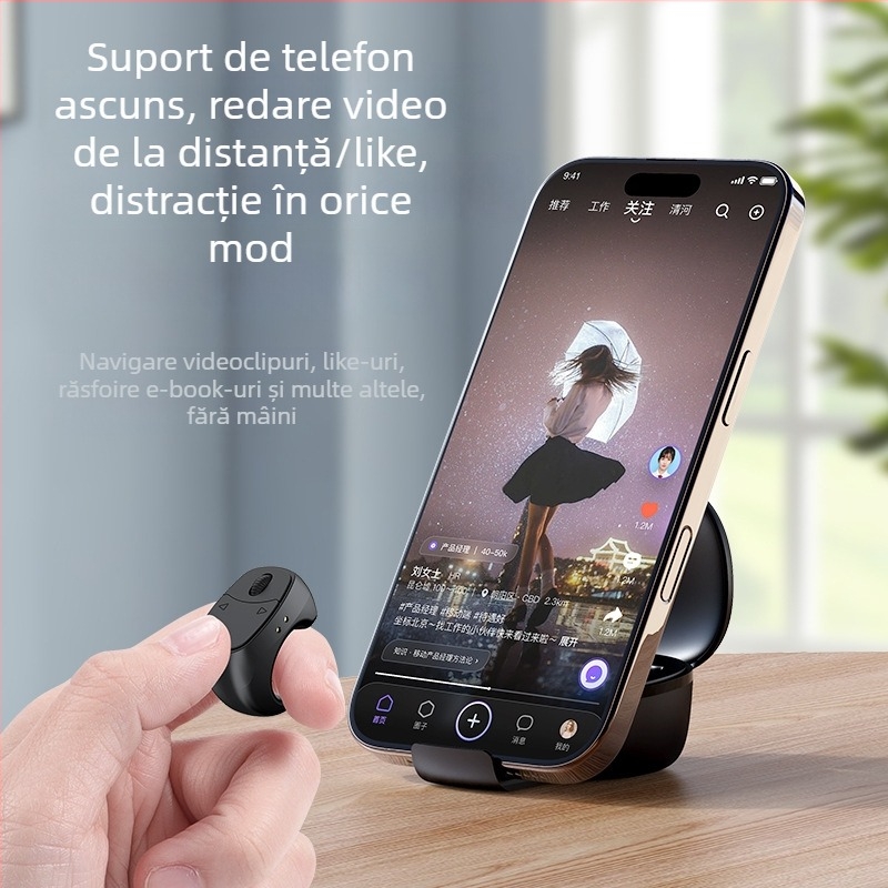 JX-12 ABS Suport ascuns pentru telefonul mobil cu telecomandă pentru vizionare video, zoom, fotografie și citire ebook