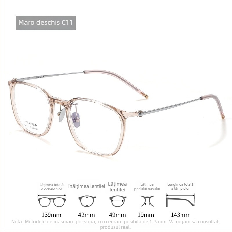 Ochelari de lectură pentru femei - ramă integrală, TR90 și titan, lentile din plastic, față ovală, compatibile cu miopia, stil literar retro