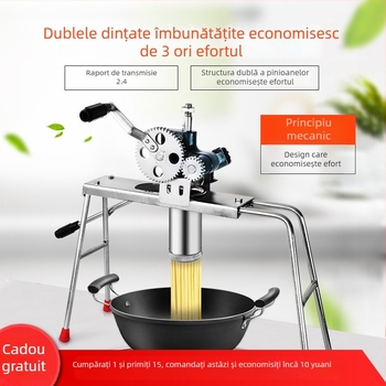 Mașină de făcut tăiței din oțel inoxidabil, manuală, cu 7 matrițe, pentru uz casnic și comercial