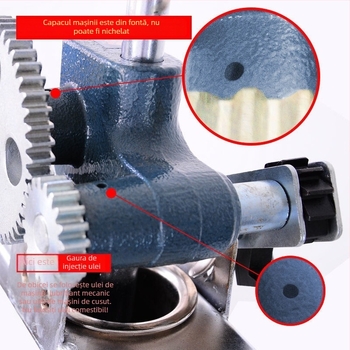 Mașină de făcut tăiței din oțel inoxidabil, manuală, cu 7 matrițe, pentru uz casnic și comercial
