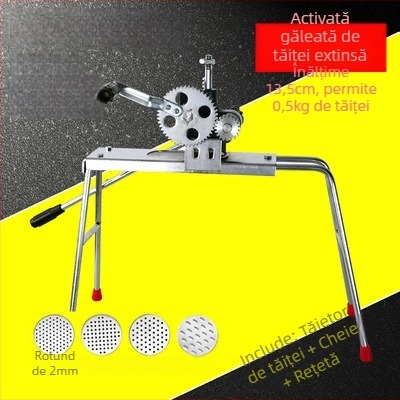 Mașină de făcut tăiței din oțel inoxidabil, manuală, cu 7 matrițe, pentru uz casnic și comercial