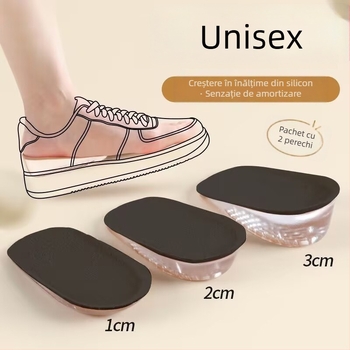 Talpă interioară de înălțare din silicon, unisex, potrivită pentru adidași, pantofi din piele și botine