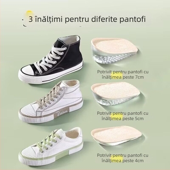 Talpă interioară de înălțare din silicon, unisex, potrivită pentru adidași, pantofi din piele și botine