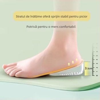 Talpă interioară de înălțare din silicon, unisex, potrivită pentru adidași, pantofi din piele și botine