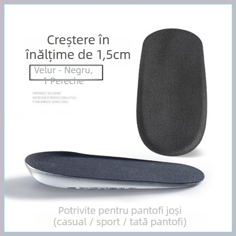 Talpă interioară de înălțare din silicon, unisex, potrivită pentru adidași, pantofi din piele și botine
