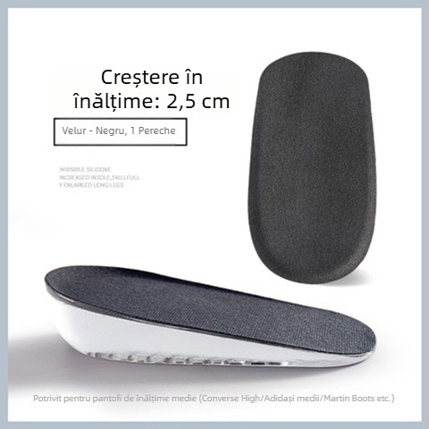 Talpă interioară de înălțare din silicon, unisex, potrivită pentru adidași, pantofi din piele și botine
