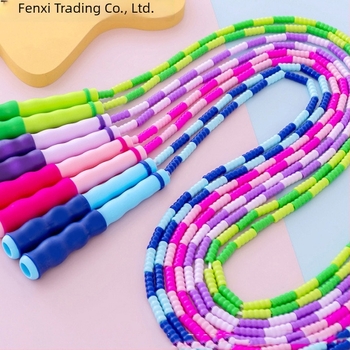 Sfoară de sărit cu mărgele moi din bambus, pentru copii de grădiniță și clasele primare, pentru începători, antialunecare, fără noduri, reglabilă