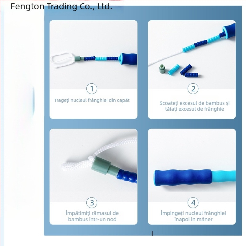 Sfoară de sărit cu mărgele moi din bambus, pentru copii de grădiniță și clasele primare, pentru începători, antialunecare, fără noduri, reglabilă