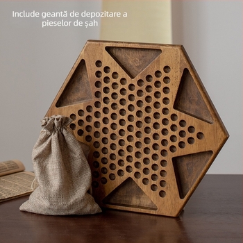 Dama din lemn cu mingi de sticlă – joc educațional de masă