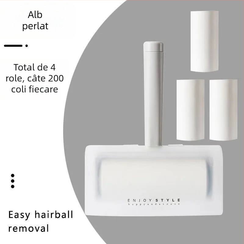 Rulou lipicios pentru păr și praf, cu foi detașabile pentru haine