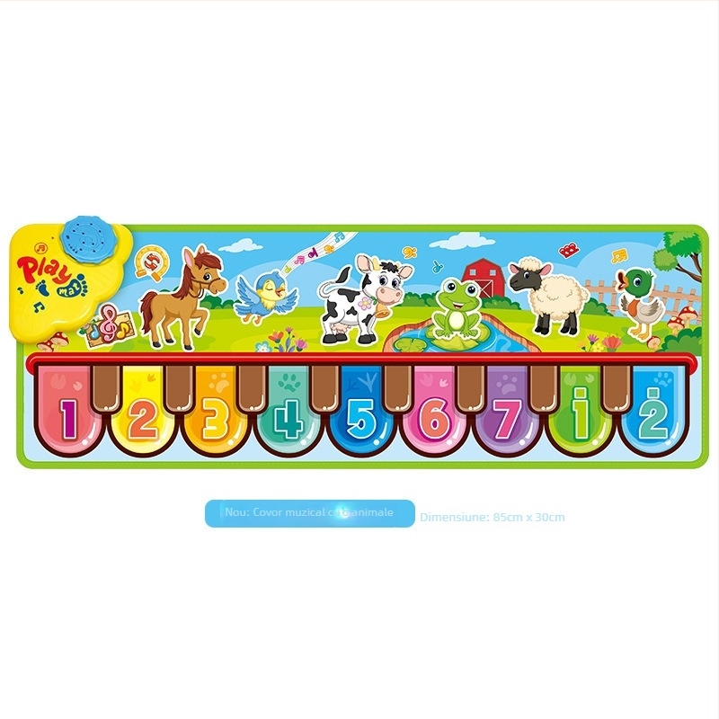 Covoraș de pian cu înregistrare pentru copii – muzică cu animale, pătură interactivă de joacă