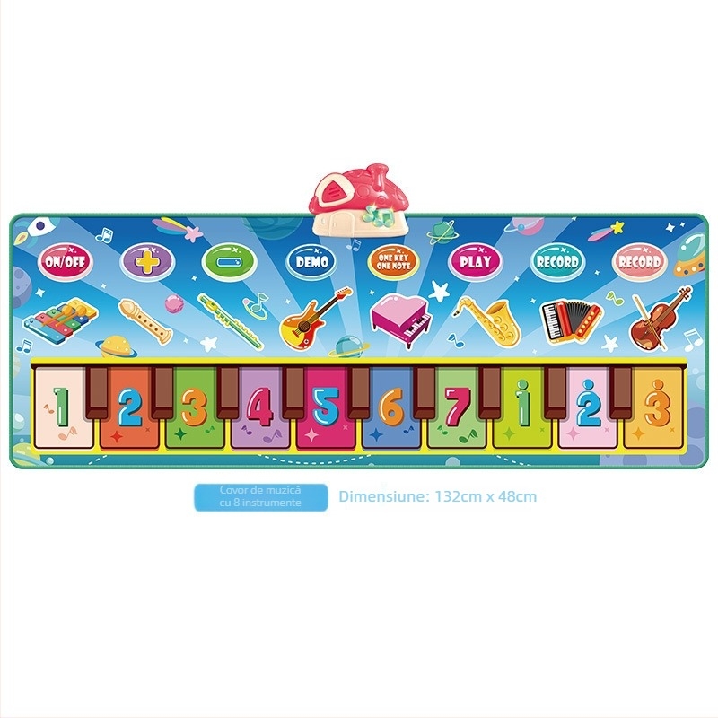 Covoraș de pian cu înregistrare pentru copii – muzică cu animale, pătură interactivă de joacă