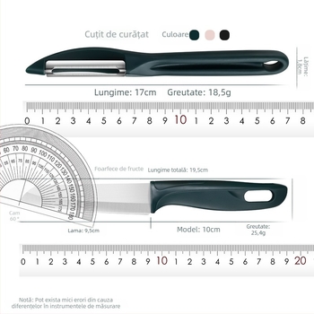 Curățător de fructe și legume - oțel inoxidabil și plastic, multifuncțional, Creative Woodworking Room