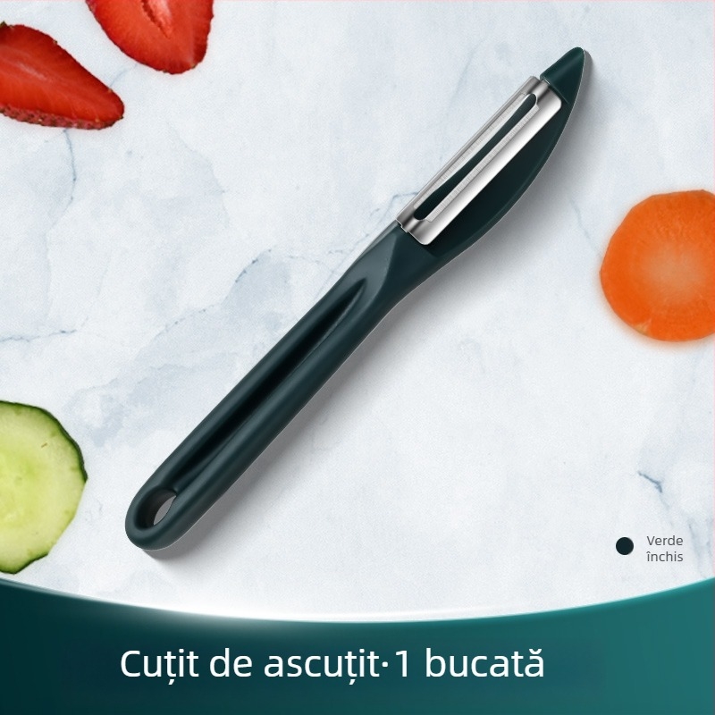 Curățător de fructe și legume - oțel inoxidabil și plastic, multifuncțional, Creative Woodworking Room