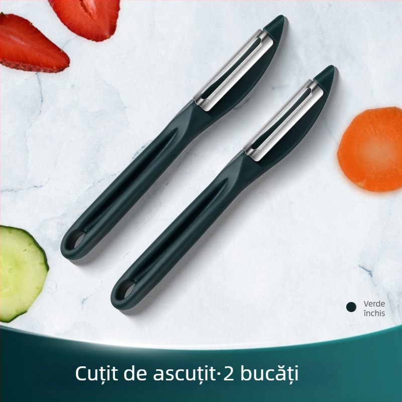 Curățător de fructe și legume - oțel inoxidabil și plastic, multifuncțional, Creative Woodworking Room