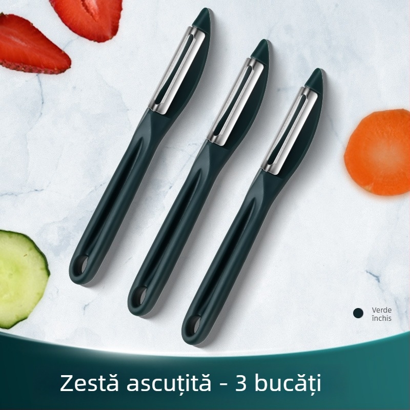 Curățător de fructe și legume - oțel inoxidabil și plastic, multifuncțional, Creative Woodworking Room