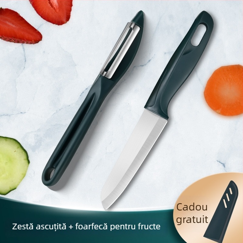 Curățător de fructe și legume - oțel inoxidabil și plastic, multifuncțional, Creative Woodworking Room