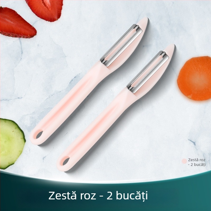 Curățător de fructe și legume - oțel inoxidabil și plastic, multifuncțional, Creative Woodworking Room